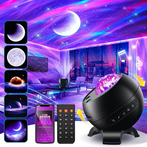 3-in-1 Planetarium Projector Lights For Bedroom, 180 Light Modes Starry Night Light Projector,White Noise+Bluetooth Kids Night Light Bedroom, Remote Timer Sensory Lights Projector Lamp With Remote Con