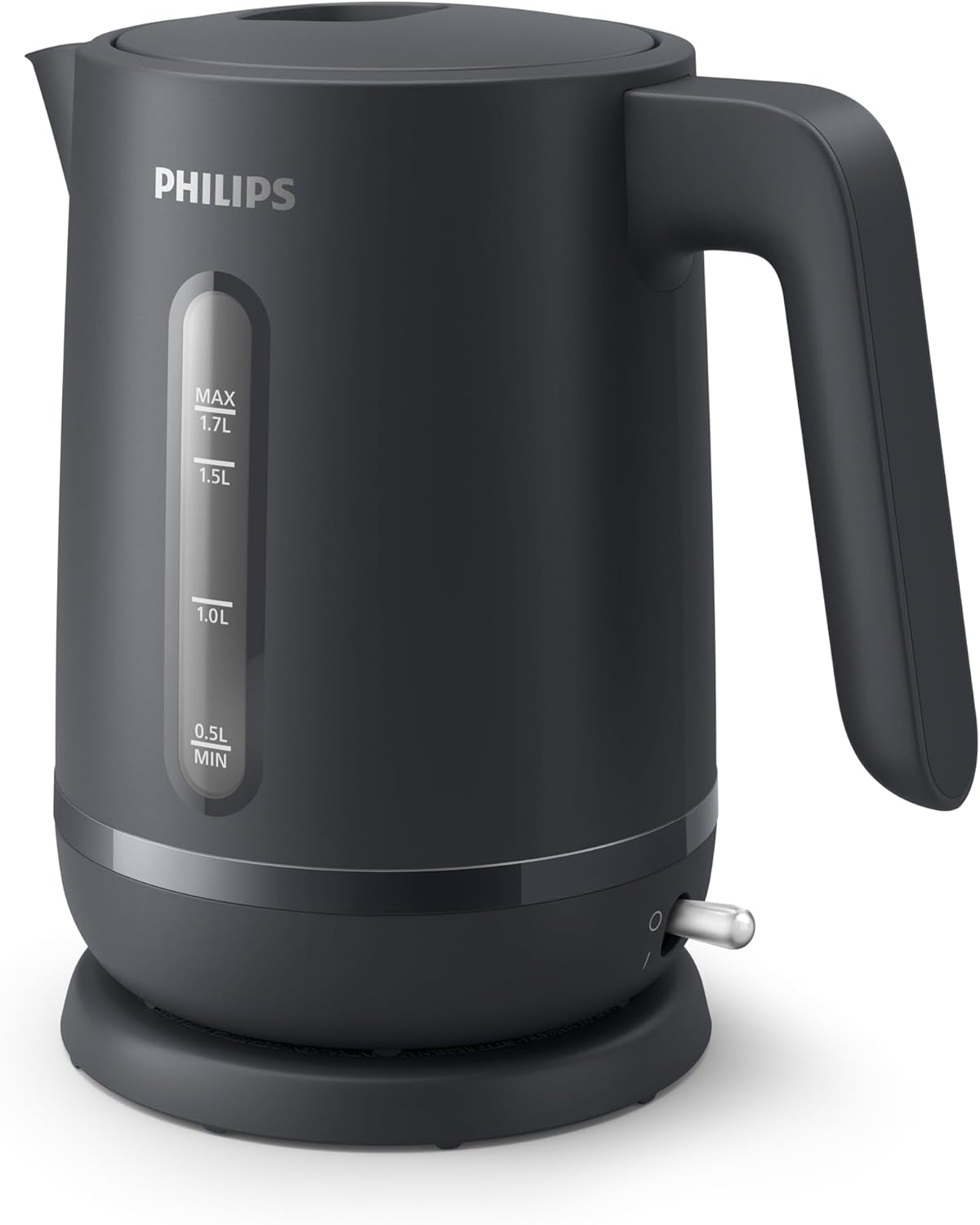Philips Kettle - 2200W, 1.7L, 360° pirouette base, On/Off LED light, Auto Shut-off, Removable filter, Cord storage, Charcoal Grey - HD9314/90