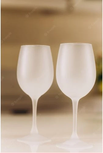 6 Pieces Of Colored Juice Wine Frosted Glass With Ice Effect - White.