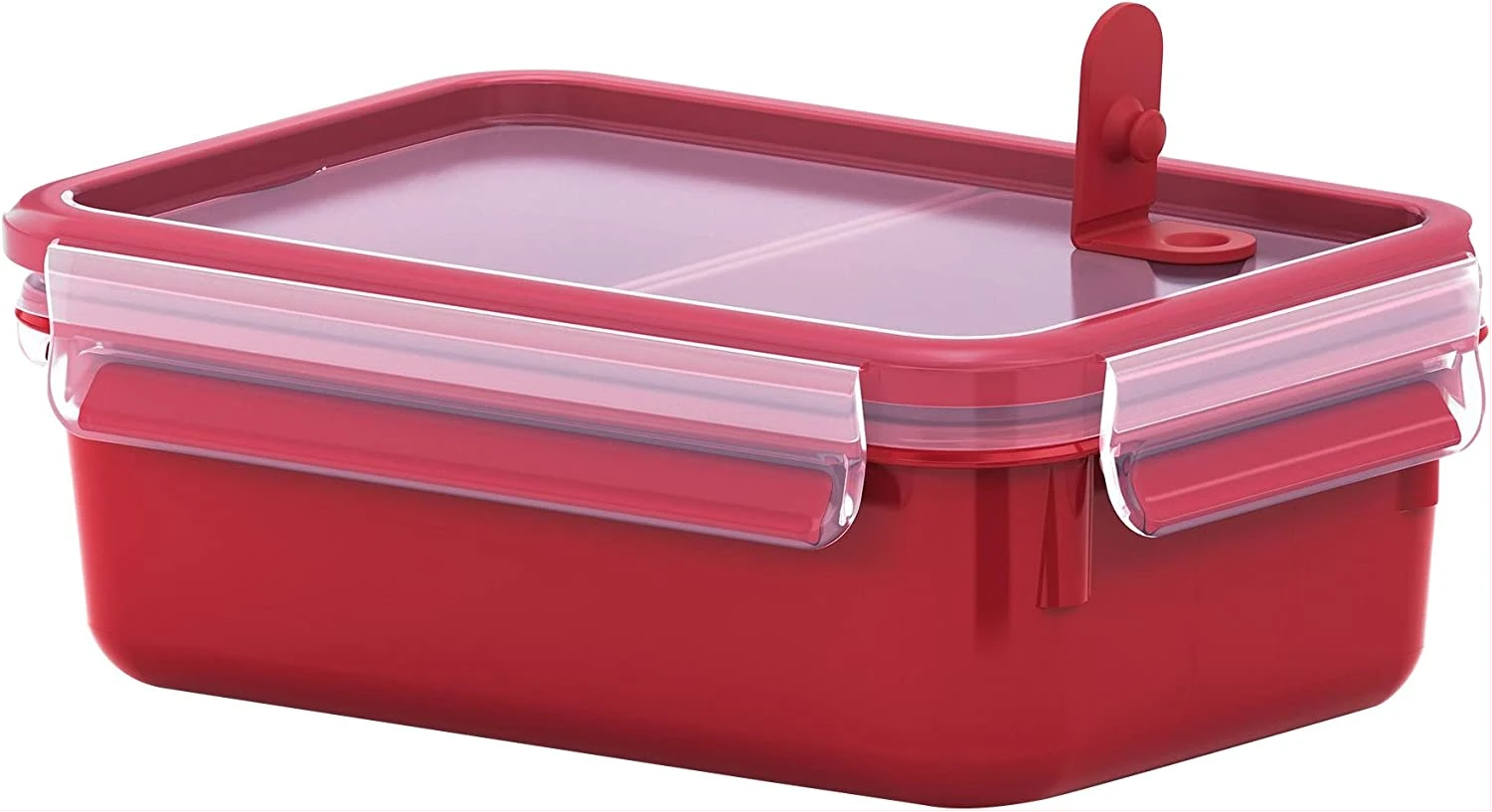 Tefal K3102312 Master Seal Micro Rectangle Food Storage with Inserts, Red/Clear, 1 Litre