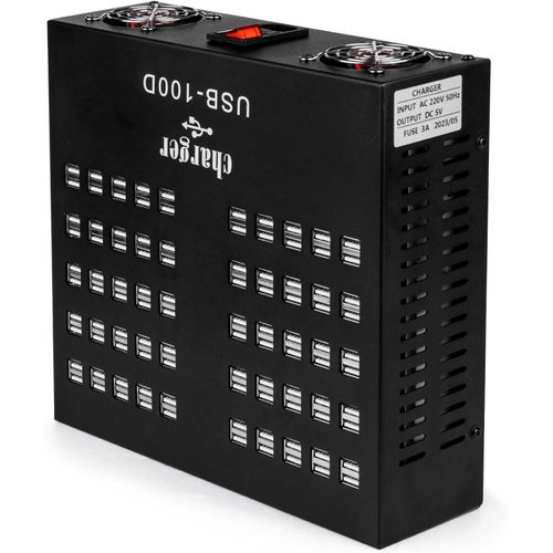 USB Charger, Adson 100 Port 700Watt(140A) USB Charging Station for Multiple Devices, Multiport Desktop USB Fast Charger for Industry Hotel School Shopping malls