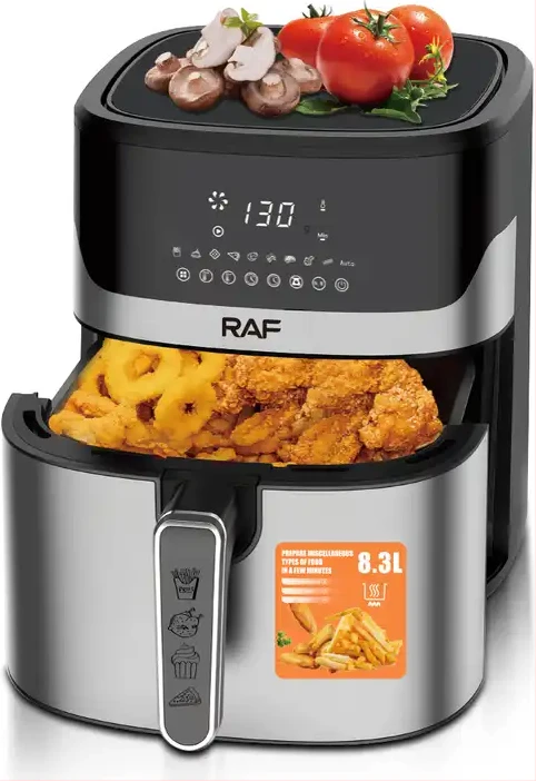 RAF 8L Oven Smart Fryer Oil Free Electric Digital Air Fryers With Weight Scale R5375 - Black