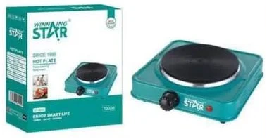 Winningstar 1000W Single Burner Heater Hot Plate with 3*0.75*80cm Charging Cable VDE Plug- Green.