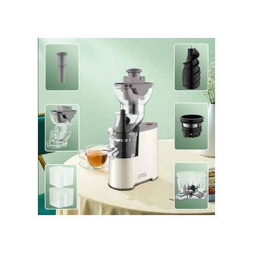 WINNING STAR 300ml Electric Fruit Vegetable Juice Extractor Cold Press Slow Masticating Juicer Machine with 9912 Copper Motor PP Juice/Residue Cup 304 Stainless Steel Filter Screen Pusher Bar 1m Coppe