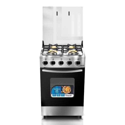 Saachi Stainless Steel Full Gas Stove/Cooker NL-6361HP (50x50cm) - Silver Black (2YRS WRNTY)