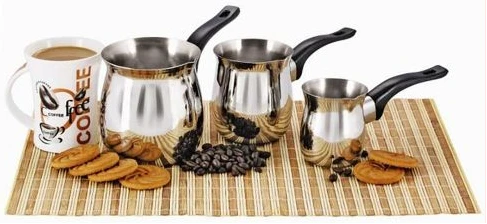 Chef Inox Tea Milk Coffee Warmer Pots Pans Set 3's (250/450/900ml) - Silver
