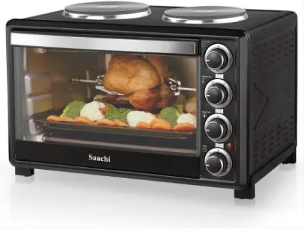 Saachi NL-OH-1946HPG 45 Litres Electric Oven Cooker With 2 Hot Plates- Black