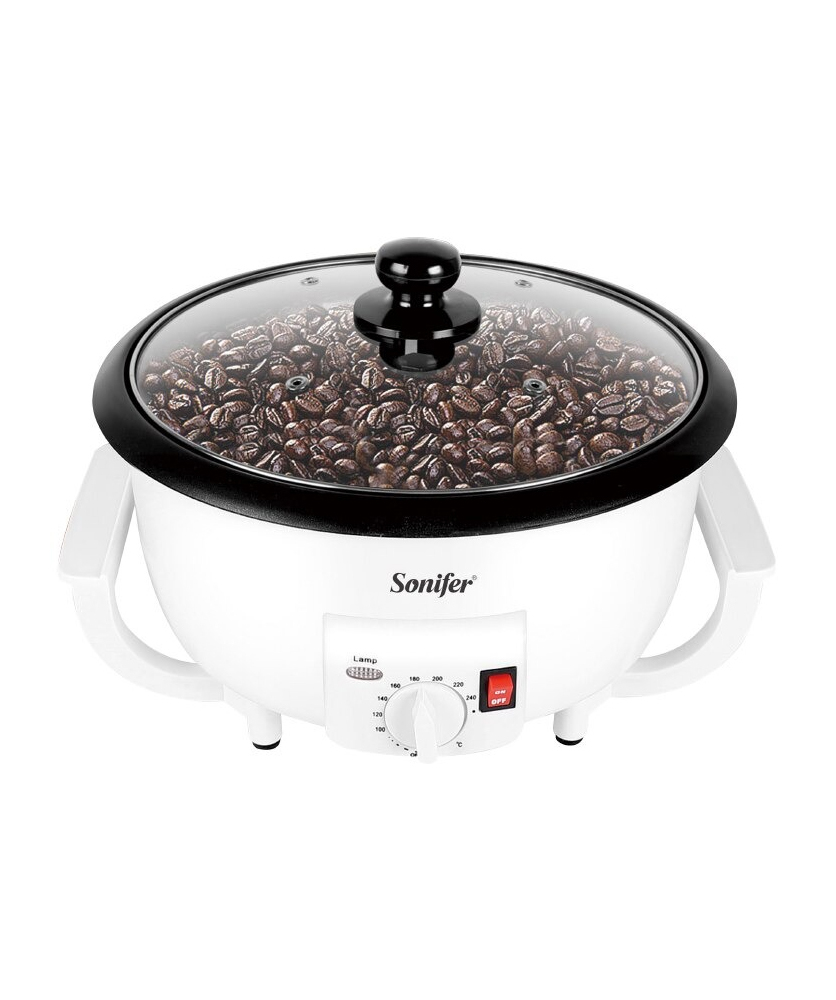 Sonifer Multipurpose Electric Coffee Roaster, 750gms, For Roasting All Kinds Of Coffee Nuts Porpcorns -White/Black