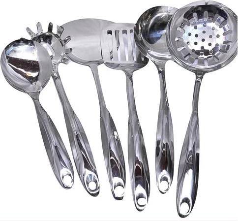 6 Pieces Of Kitchen Tool Food Serving Utensil Spoons Cutlery Set - Silver
