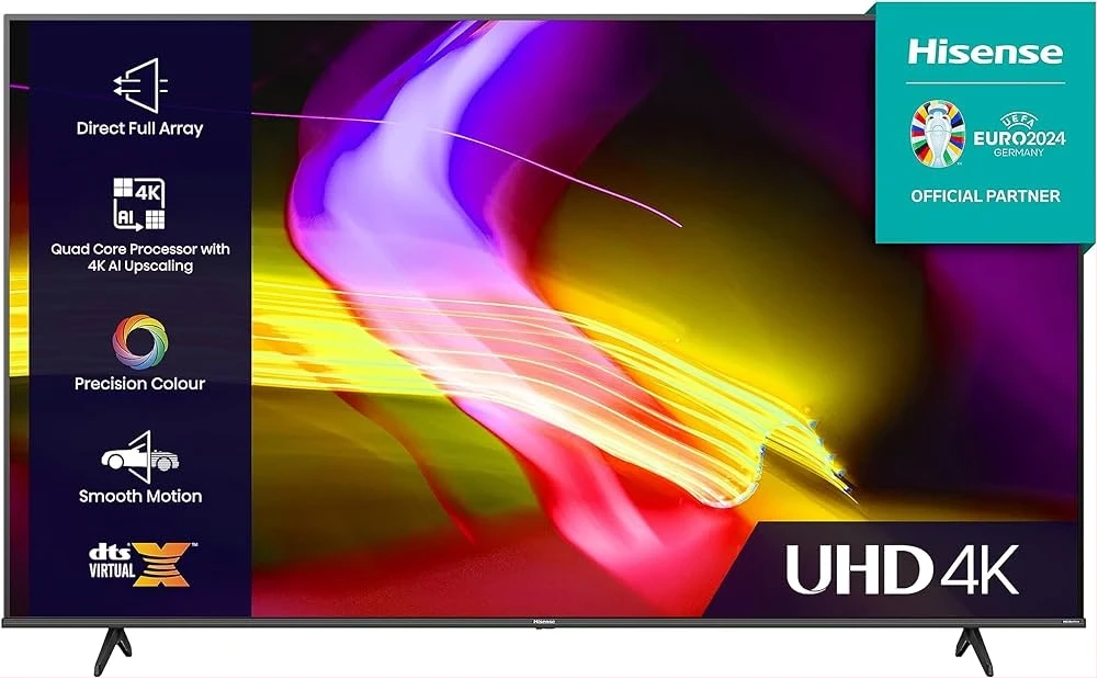 Hisense 50 - Inch 4K UHD Smart TV – VIDAA Smart TV, Bluetooth, Any View Cast (Frameless). (3YRs WRTY)