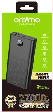 Oraimo Traveler-3-Byte Massive Power 27000mAh Power Bank - Black