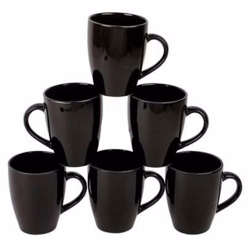 Luminarc 6 Pieces Of Tea/Coffee Mug/Cups - Black