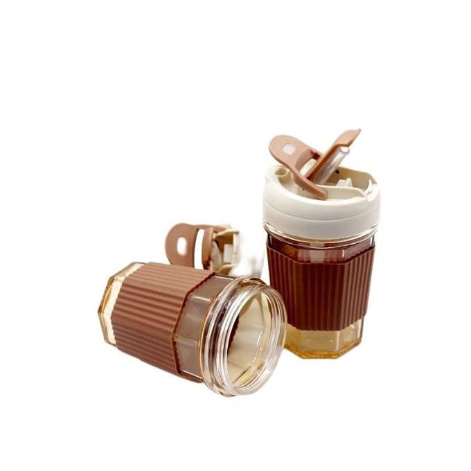 2Piece Glass Tumbler with Silicone Sleeve, Iced Coffee Cup, Glass Cup, Double Walled Glass Coffee Mug, Reusable Cup for Hot & Cold Beverages Mason Jars With Lids