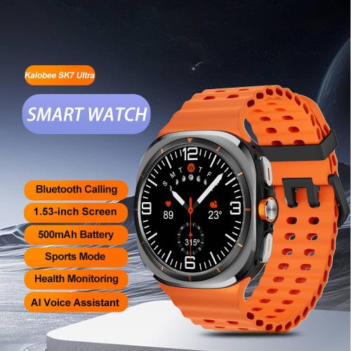 Kalobee America SK7 Ultra Smartwatch 1.53 inch 128M 500mA Outdoor Fitness Men Women Reloj Smart Watch Qith Double Straps
