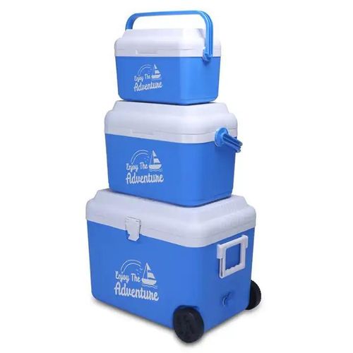 3 Piece Insulated Water Cooler 8L 22L 50L Outdoor Plastic Ice Chest Cool Cooler Box Bag Kit for Picnics, Fishing, Barbeques – Extra Lid Storage Compartment – Top Handle -Multicolor
