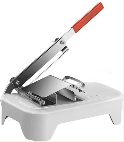 French Fry Commercial Grade Potato Shredder Chip Slicer Manual Cutting Machine Adjustable Great for Fruit & Vegetables Multi-Function Wavy Chopper Blade Frozen Meat Slicer Bone Cutter Manual Ribs Chop