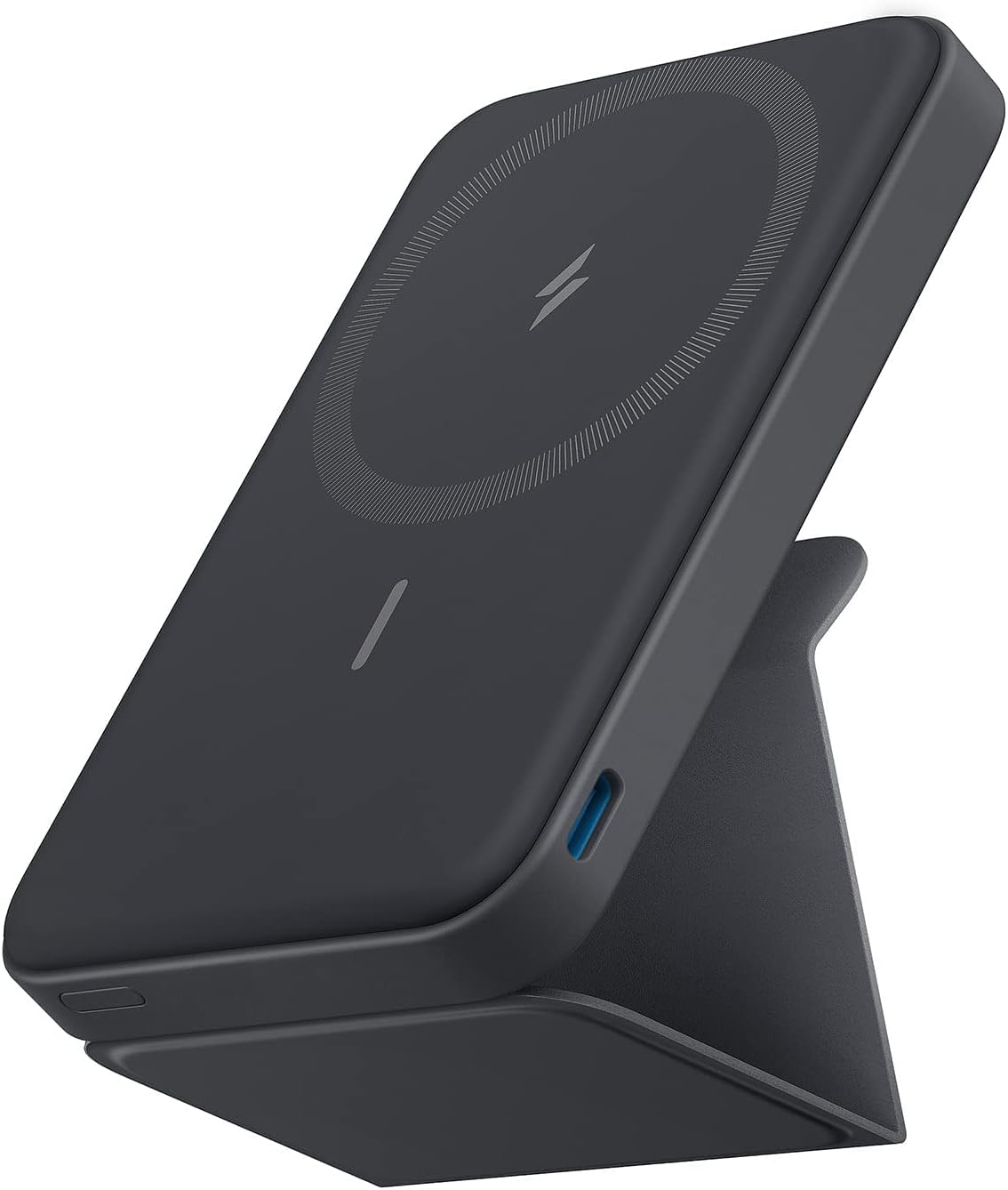 Anker Magnetic Battery (MagGo), 5,000mAh Foldable Magnetic Wireless Portable Charger with Stand and USB-C Port (On The Side), Magsafe-Compatible for iPhone
