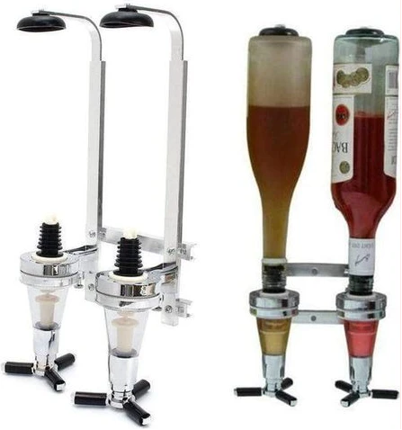 Bar Butler Double Shot Tot Liquor Dispenser - Silver