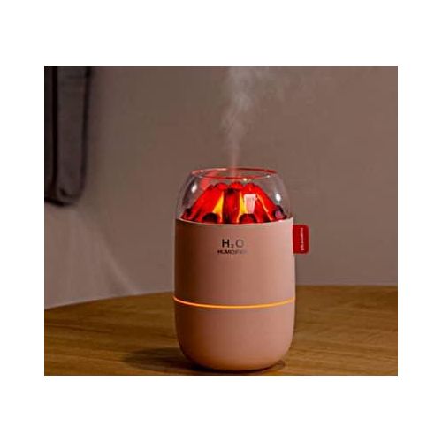 280ml USB Powered Portable Mini Humidifier, Small Cool Mist Humidifier Air Freshener Machine Crack with Colorful Night Light Essential Oil Air Personal Desktop Humidifier for Baby Bedroom Travel Offic