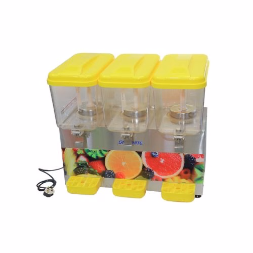 Triple Snow White Juice Dispenser/Cooler - Yellow