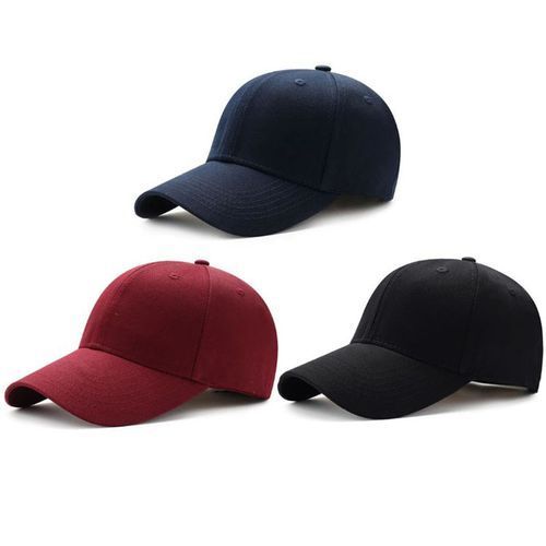 Pack of 3 Adjustable Caps - Maroon, Black, Navy Blue