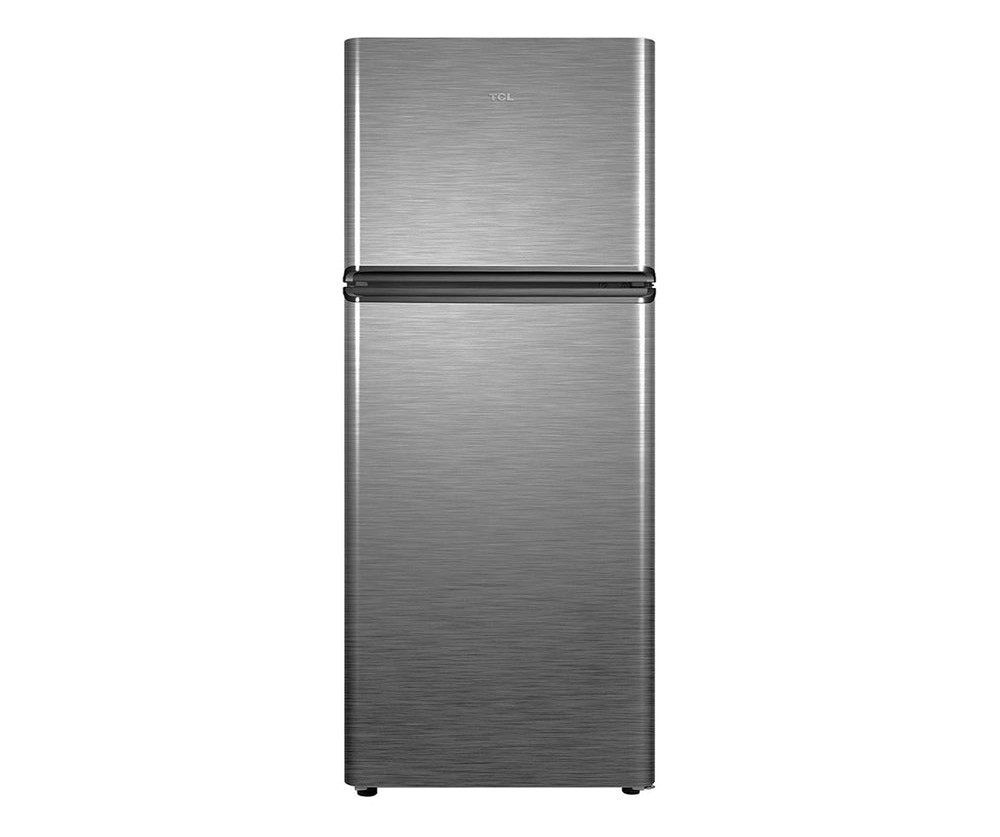 TCL 153L Fridge F153TM, Double Door Top Mount Freezer Defrost Refrigerator - Silver