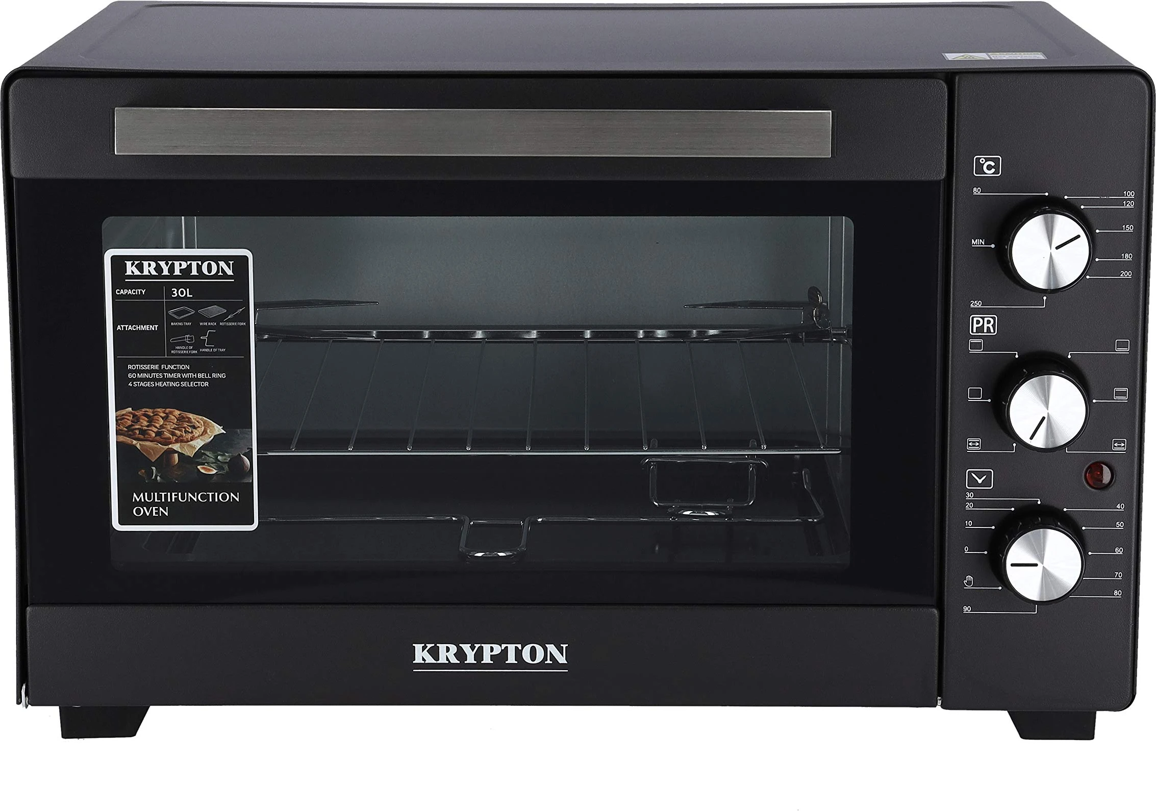 Krypton KNO5324 Electric Oven/30L/Rotisserie - Black