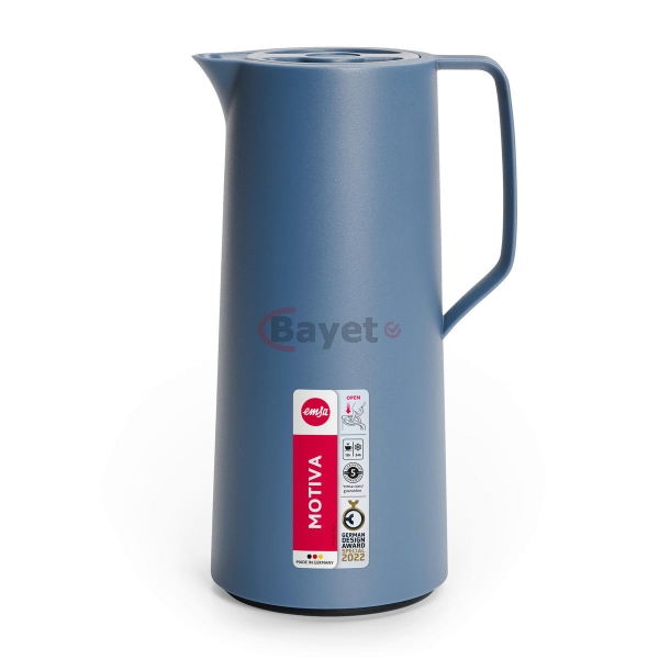 Tefal Motiva Jug, Vacuum Flask, 1- Liter, Glass Liner N4170310 – Nordic Blue