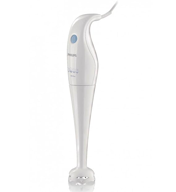 Philips Hand Blender HR1341 300-Watt, Dish Washer Safe, Beaker To Store Your Soup, Puree or Shake, Double Action Blade That Cuts All Ingredients, Ergonomic Grip For Easy Handling, Comfortable Clean
