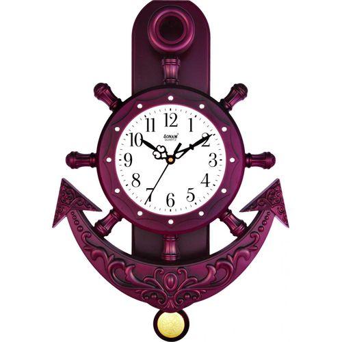 SONAM Quartz Pendulum Wall Clock - Coffee Brown