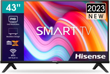 Hisense 43-Inch Smart TV Class A4 Series 43A4KS; Full HD, HDMI, USB, Chromecast Built-in, Youtube, Netflix, (3YRs WRTY)