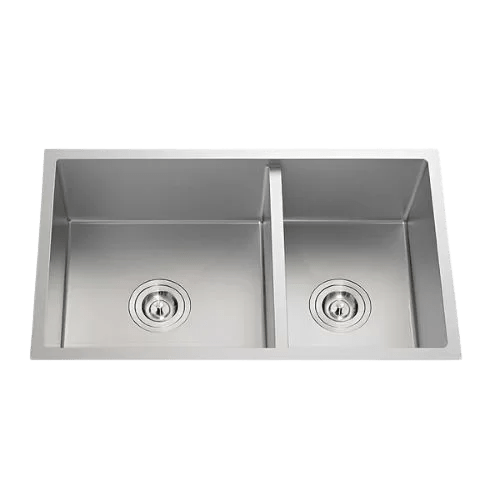 Newmatic 78cm Double HU78 Ultra Deep Bowl Undermount Handcrafted Kitchen Sink, 18 Gauge 304 Stainless Steel
