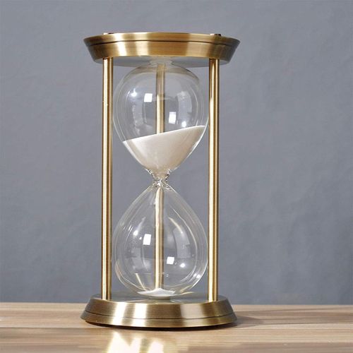 32*17.5cm Sand Timer Rotating Hourglass Brass Tone 15 30 60 Minutes Metal Sand Glass Sand Timer Vintage Gift for Vintage Home Décor Wedding Gift Metal 720 Rotating One Hour For Home Desk Office Decora