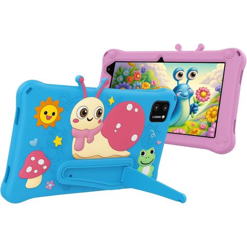 Modio M750 Tablet 7 Inch High Definition Android 11 Kids Leaning Childrens Tablet PC 256GB ROM/6GB RAM Storage LCD Dual Camera 3000mAh 4G LTE, Wi-Fi, Dual Camera, Kid-Proof Case