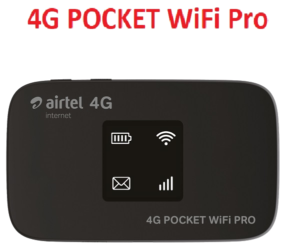 Airtel 4G Pocket Wifi MiFi Pro With 20GB Data And a Free Airtel Simcard - Black