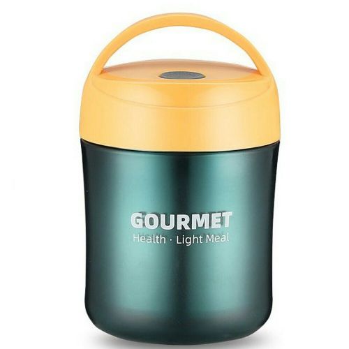 Gourmet Plastic Insulated Lunch Box Thermal Food Flask,500ml, Green