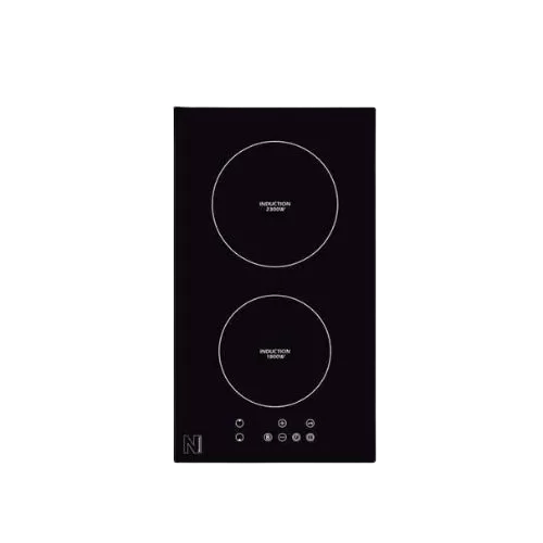 Newmatic 30cm Induction Domino Hob PM302I, 2 Induction Zones, 9 Power Levels, Child Safety Lock, Timer Function - Black