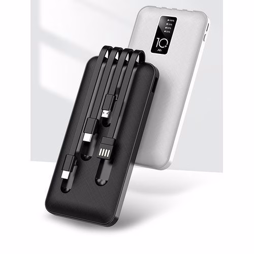 Aldeepo 10,000 mAh Digital Display Charging Power Bank- Black, White