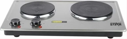 Winningstar Portable Electric Stove Double Burner 1500W Hot Plate Coil(Silver)