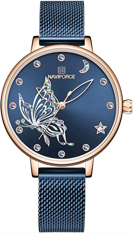 NAVIFORCE Womens Fashion Watches Waterproof Analog Luxury Wristwatch Unique Face Design Casual Dress Watches for Ladies