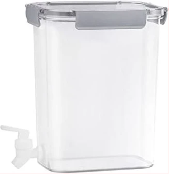 4.5L Beverage Drink Dispenser For Fridge With Spigot Bottle- Clear.