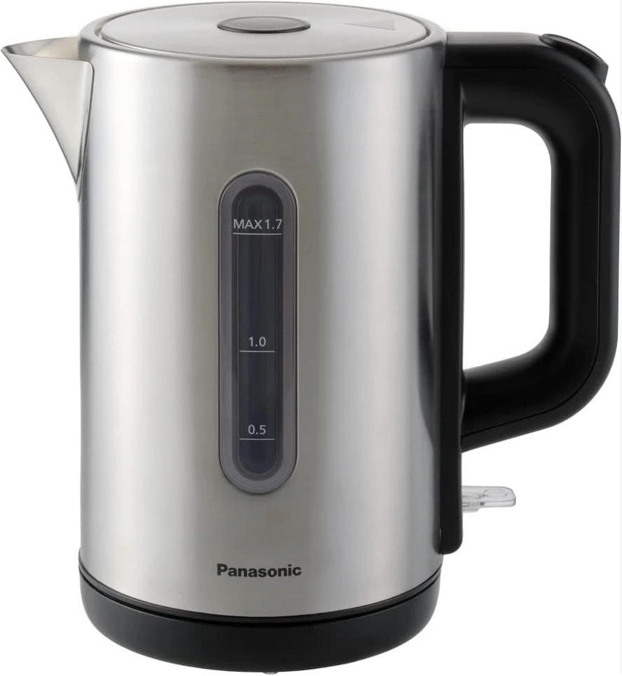 Panasonic 1.7L Kettle NC-K301STB, Cylindrical Body, Wide Opening Easy to Clean, LED Boil Indicator, Anti Scale Filter - Stainless Steel