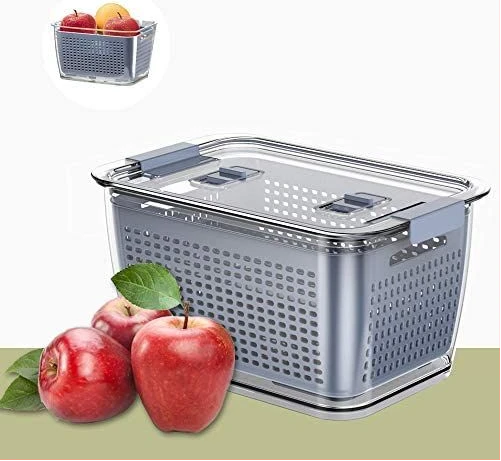 2.72L Refrigerator Organizer Bin Storage Container For Fruits Vegetables - Multi-colours.