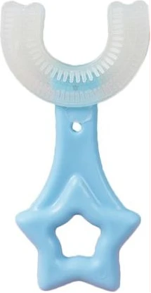 Silicone U-Shape Toothbrush Kids Manual Toddler Teeth Cleaning Brush 2-12 Years- Multi-colour.