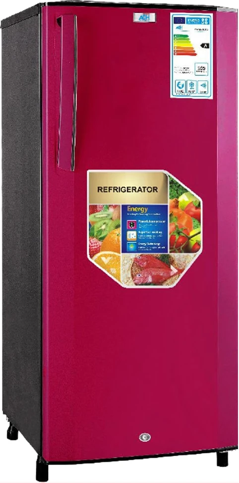 ADH 210 Litres Fridge, Single Door Refrigerator - Black/Red