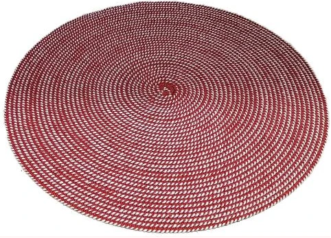6 Pc Round Decorative Placemats Table Mats- Red &White