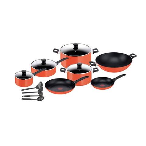 Tefal Simply Chef 15 Pcs Cooking Set, Aluminium, B092SE85 - Orange