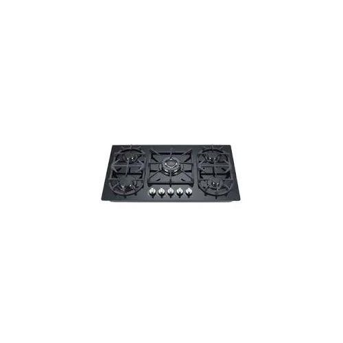 Electro Master 30 inch Stainless Steel Panel Crystal Glass Built-In Table Top Gas Cooktops 5 Sealed Brass Burner Gas Hob Stove Cooker- Black