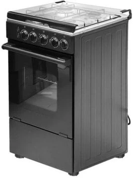 Blueflame Spark Cooker 50*50 3 Gas Burners +1 Electric Hot Plate P5031E-B, Auto Ignition, Electric Oven - Black