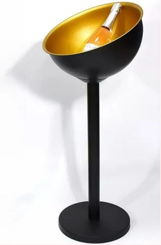 Outdoor Floor 12L Beer Champagne Wine Ice Bucket With Holder For Party- Black.